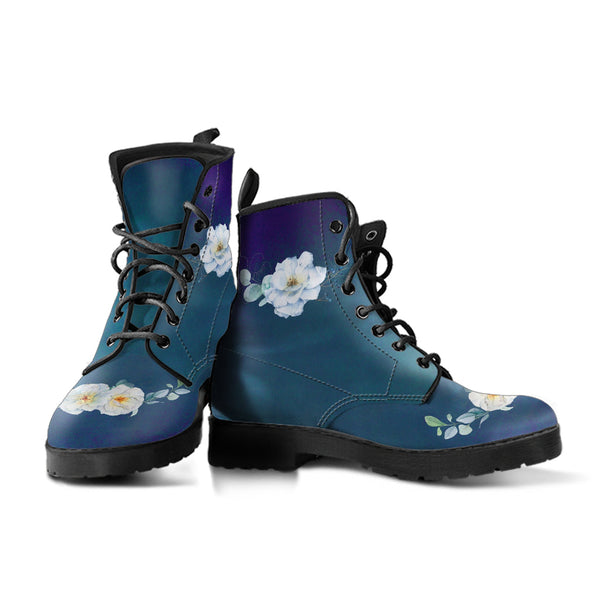 Combat Boots - Beautiful Flowers #103 | Vegan Leather