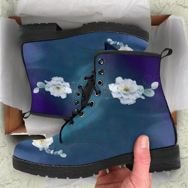 Combat Boots - Beautiful Flowers #103 | Vegan Leather