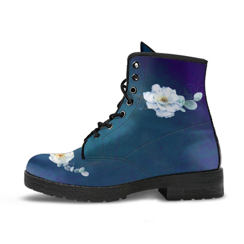 Combat Boots - Beautiful Flowers #103 | Vegan Leather