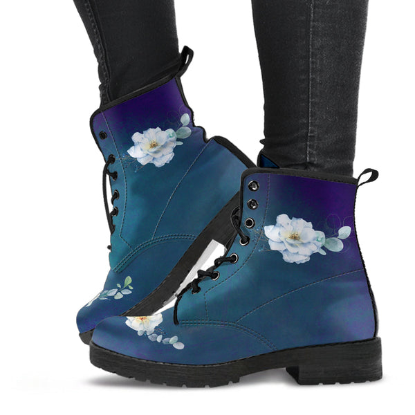 Combat Boots - Beautiful Flowers #103 | Vegan Leather