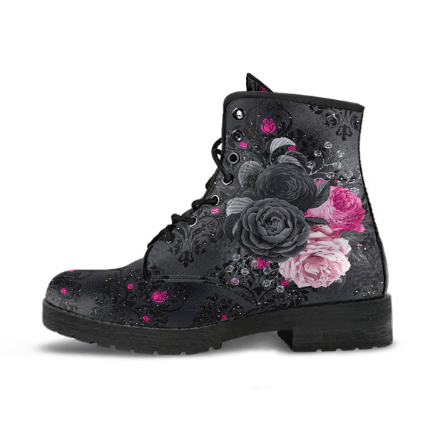 Combat Boots - Beautiful Flowers #109 Pink Dainty