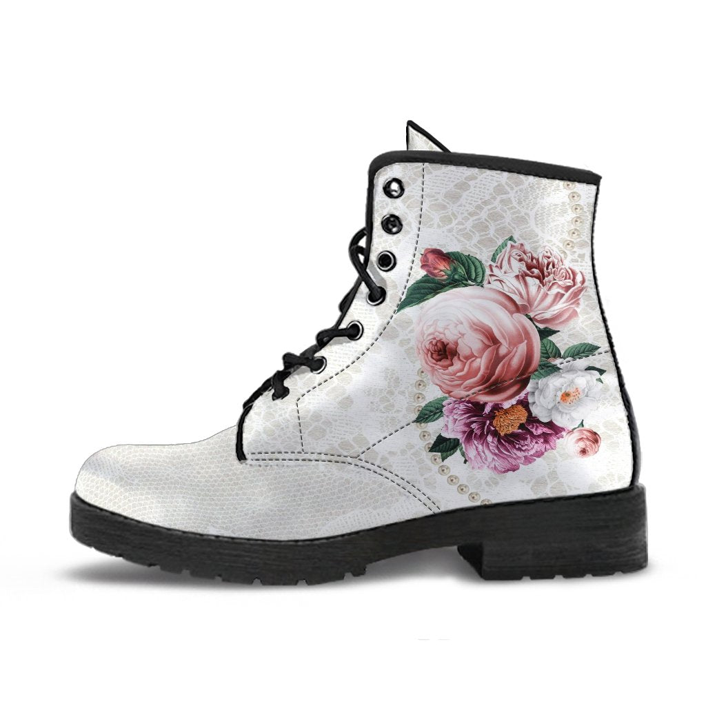 Combat Boots - Beautiful Flowers #15 | Custom Shoes