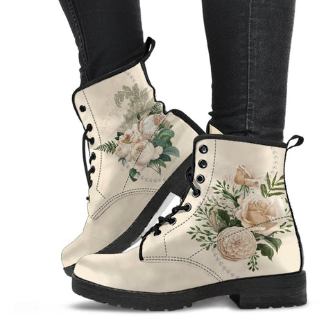 Combat Boots - Beautiful Flowers #22 | Custom Shoes