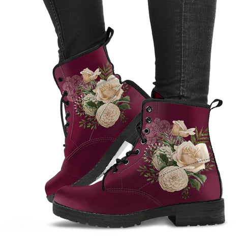 Combat Boots - Beautiful Flowers #25 | Custom Shoes