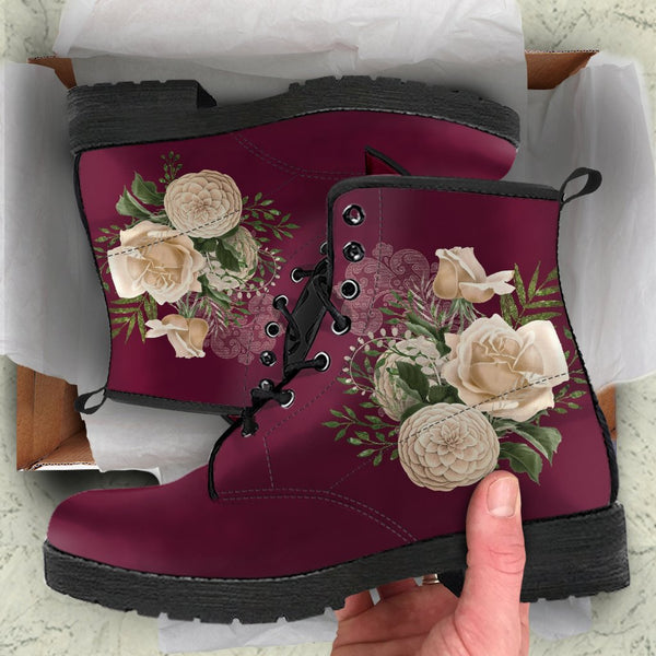 Combat Boots - Beautiful Flowers #25 | Custom Shoes