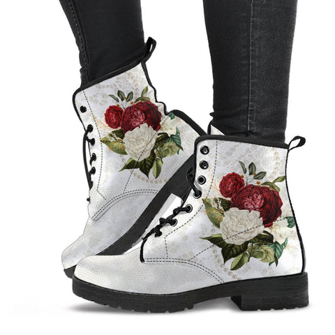 Combat Boots - Beautiful Flowers #32 | Custom Shoes