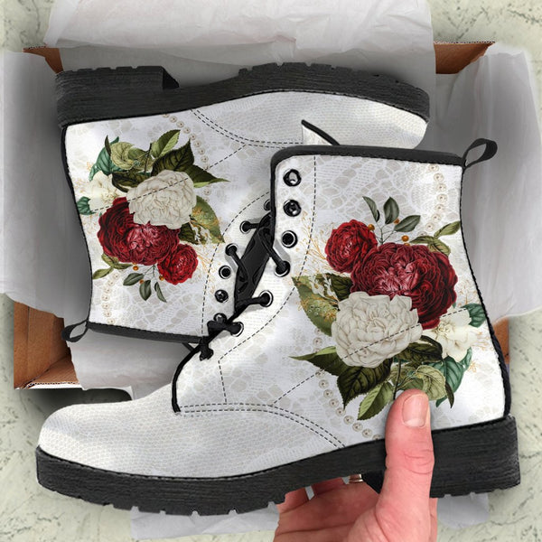 Combat Boots - Beautiful Flowers #32 | Custom Shoes