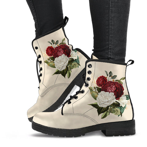 Combat Boots - Beautiful Flowers #33 | Custom Shoes