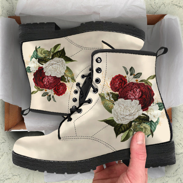 Combat Boots - Beautiful Flowers #33 | Custom Shoes