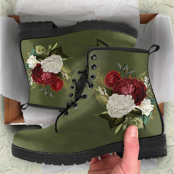 Combat Boots - Beautiful Flowers #34 | Custom Shoes