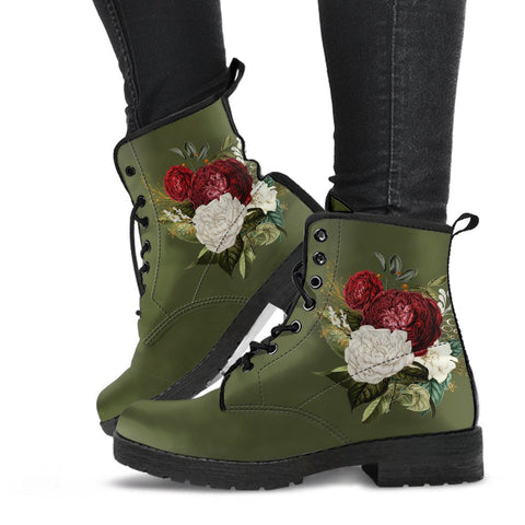 Combat Boots - Beautiful Flowers #34 | Custom Shoes