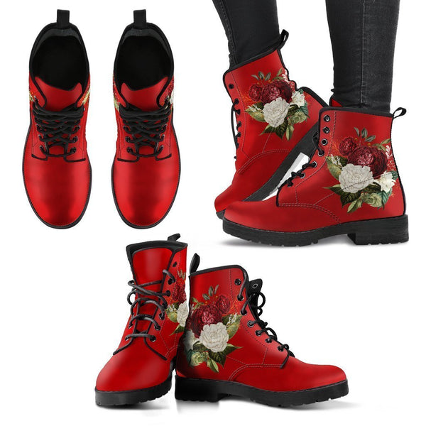 Combat Boots - Beautiful Flowers #35B | Custom Shoes