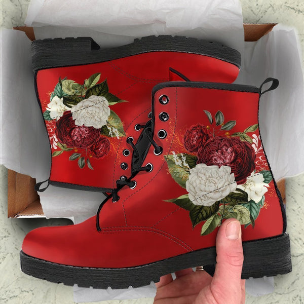 Combat Boots - Beautiful Flowers #35B | Custom Shoes