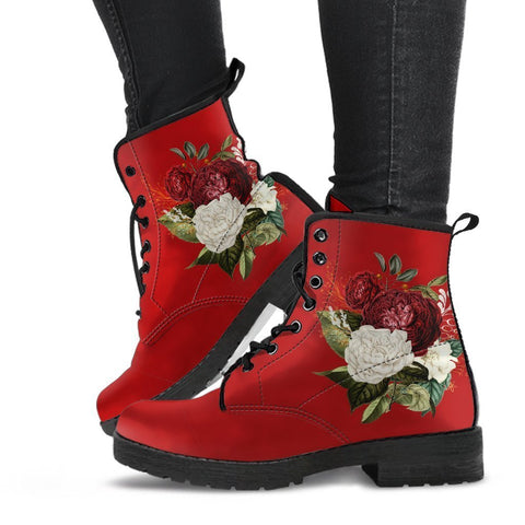 Combat Boots - Beautiful Flowers #35B | Custom Shoes