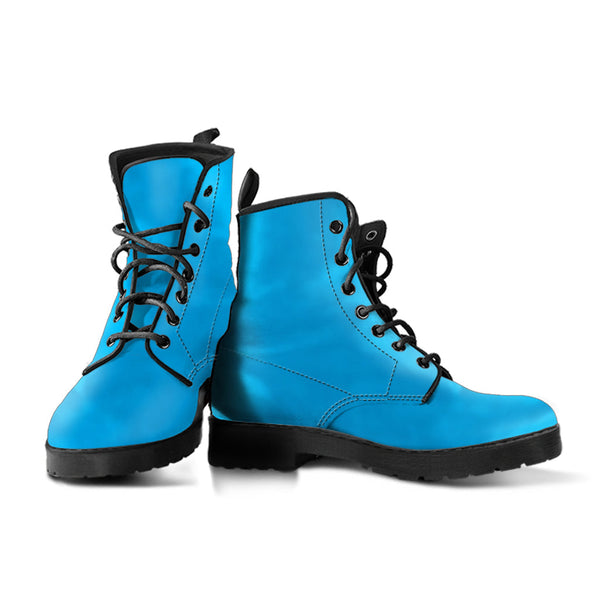 Combat Boots - Blue | Boho Shoes Handmade Lace Up Boots