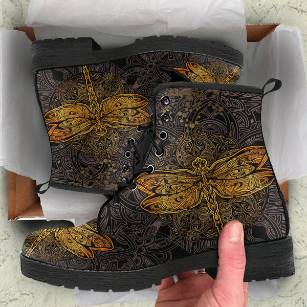 Combat Boots - Dragonfly | Vegan Leather Lace Up Boots