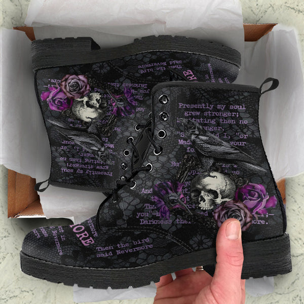 Combat Boots - Edgar Allan Poe Inspired #107 The Raven