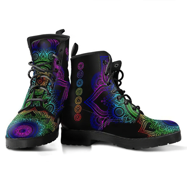 Combat Boots for Women - Chakra Mandala | Unique Custom