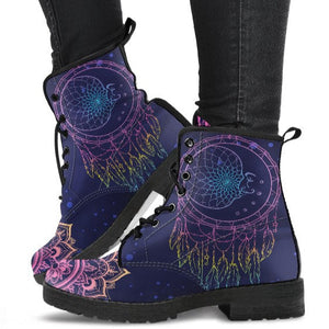 Purple Boots for Women - Moon Dream Catcher Manadala -