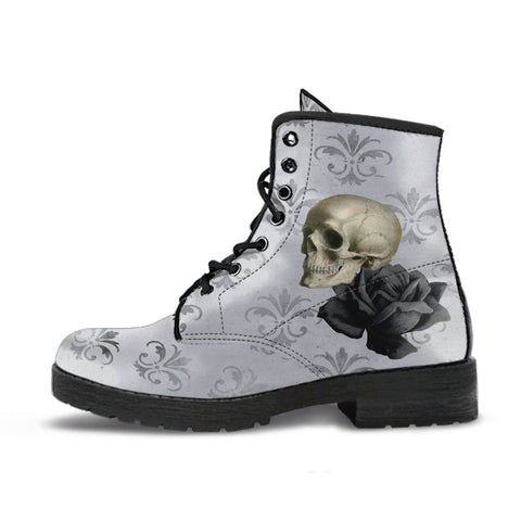 Combat Boots - Goth Shoes #105 Skulls Grunge Style | Vegan