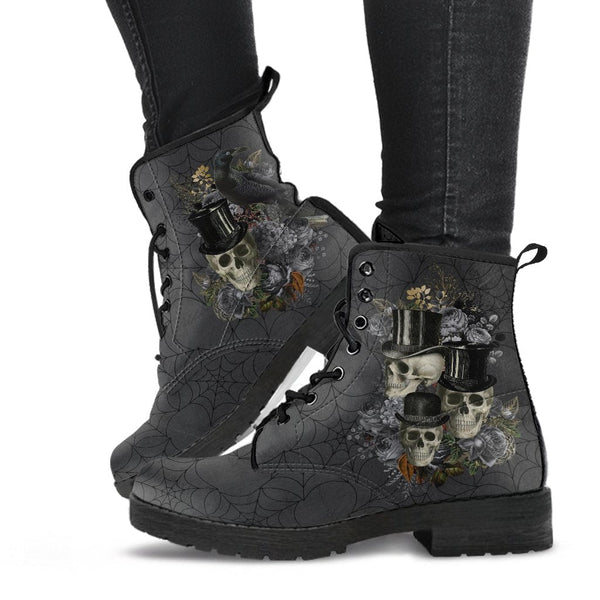 Combat Boots - Goth Shoes #11 Spiderweb Boots | Women’s