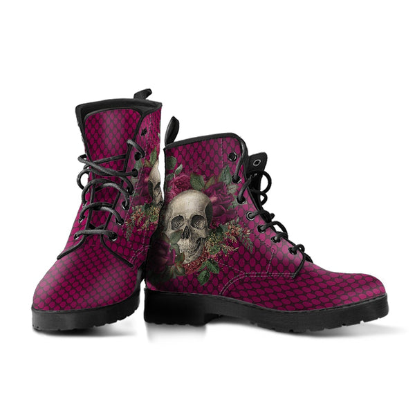 Combat Boots - Goth Shoes #25 | Gothic Lace Skulls