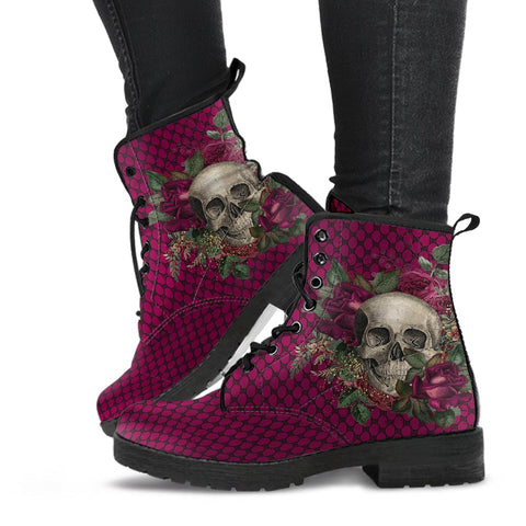 Combat Boots - Goth Shoes #25 | Gothic Lace Skulls