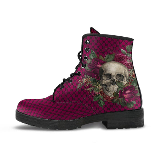 Combat Boots - Goth Shoes #25 | Gothic Lace Skulls