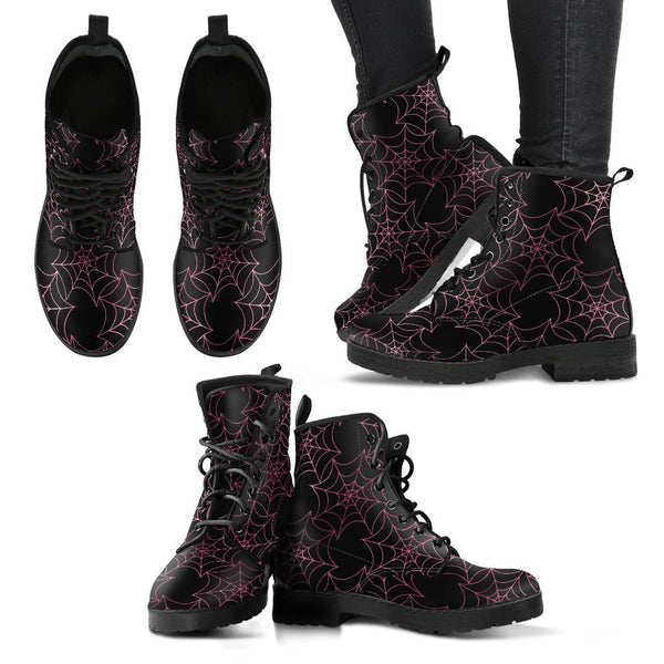 Combat Boots - Goth Shoes #71 Spiderweb Boots | Women’s