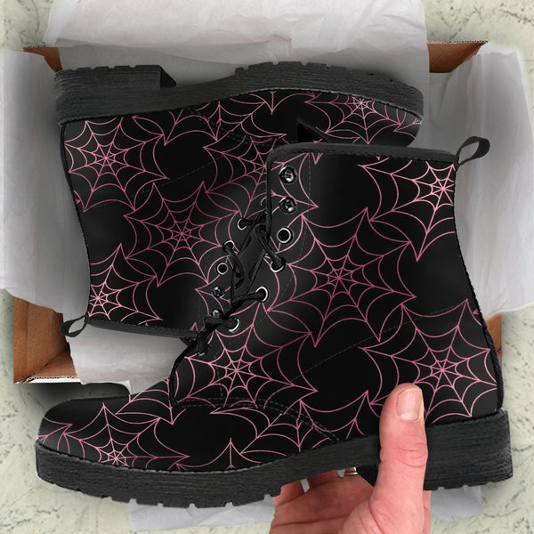 Combat Boots - Goth Shoes #71 Spiderweb Boots | Women’s