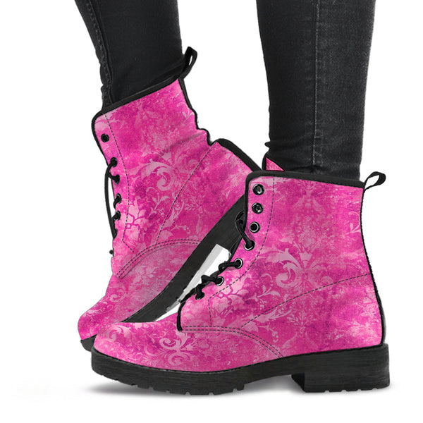 Combat Boots - Grunge Hot Pink #101 | Unisex Adult Shoes