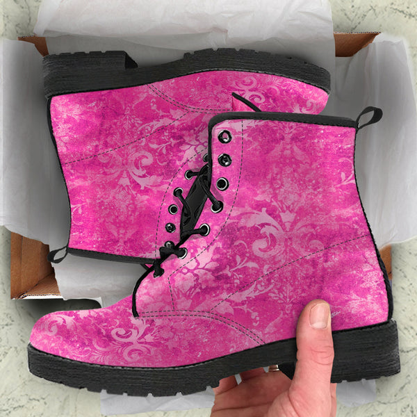 Combat Boots - Grunge Hot Pink #101 | Unisex Adult Shoes