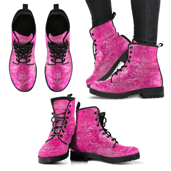 Combat Boots - Grunge Hot Pink #101 | Unisex Adult Shoes