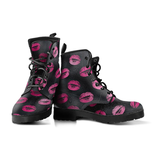 Combat Boots - Hot Pink Pattern #104 | Unisex Adult Shoes