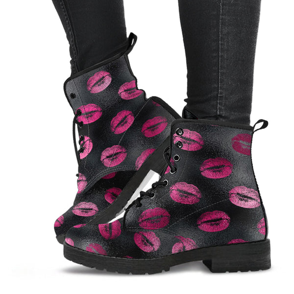 Combat Boots - Hot Pink Pattern #104 | Unisex Adult Shoes