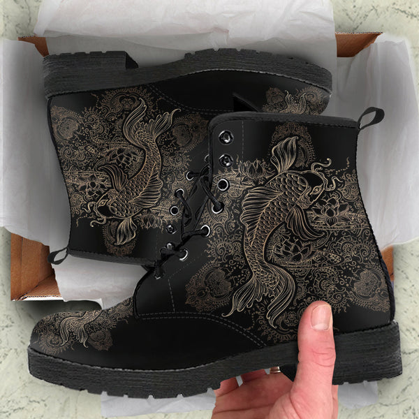 Combat Boots - Koi | Women’s Black Hipster Boots Vegan