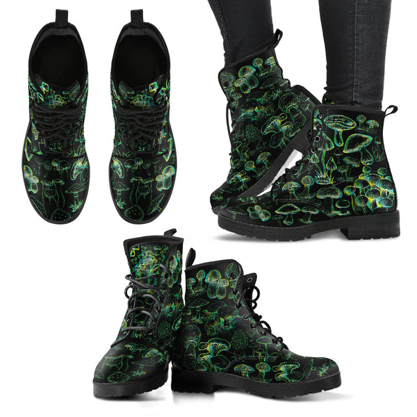 Combat Boots - Mushroom Boots #106 Black | Mushroom Gift