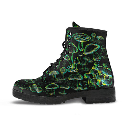 Combat Boots - Mushroom Boots #106 Black | Mushroom Gift