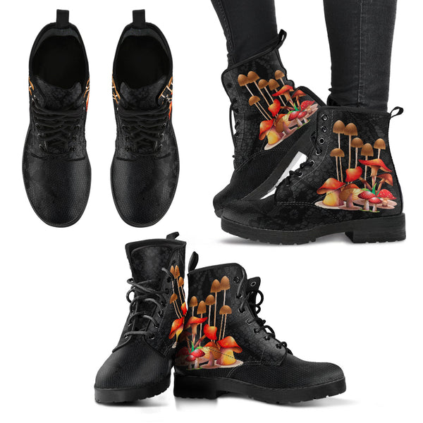 Combat Boots - Mushroom Boots #111 | Mushroom Gift Birthday