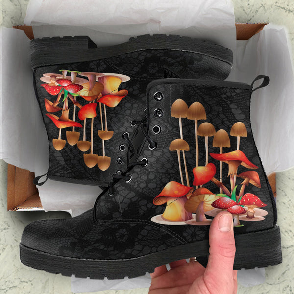 Combat Boots - Mushroom Boots #111 | Mushroom Gift Birthday