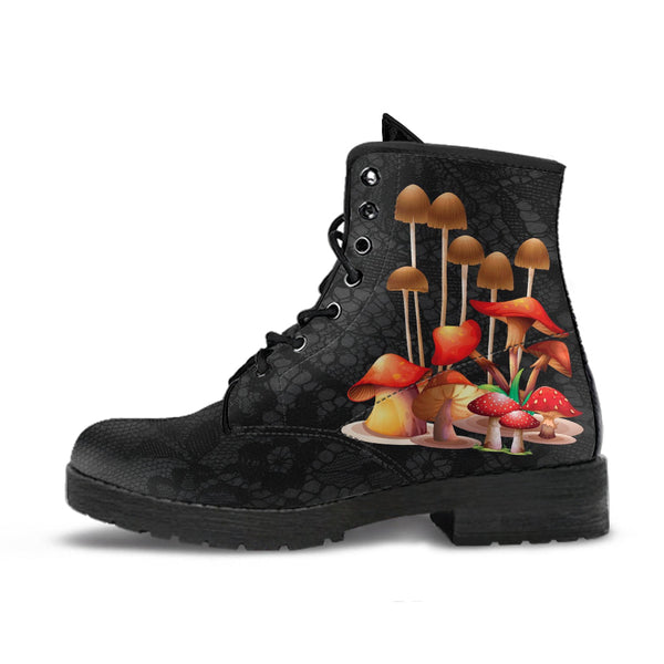 Combat Boots - Mushroom Boots #111 | Mushroom Gift Birthday