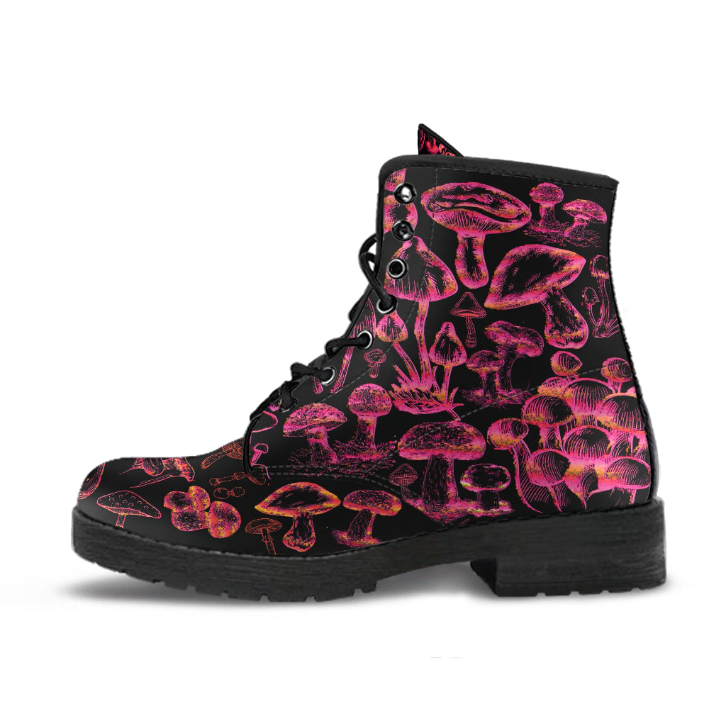 Combat Boots - Mushroom Boots #112 Black | Mushroom Gift