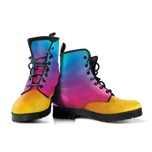 Combat Boots - Rainbow Shoes | Boho Shoes Handmade Lace Up