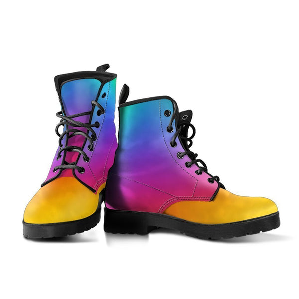 Combat Boots - Rainbow Shoes | Boho Shoes Vegan Leather