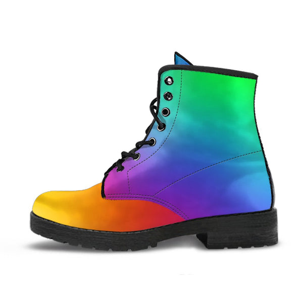Combat Boots - Rainbow Shoes | Boho Shoes Vegan Leather