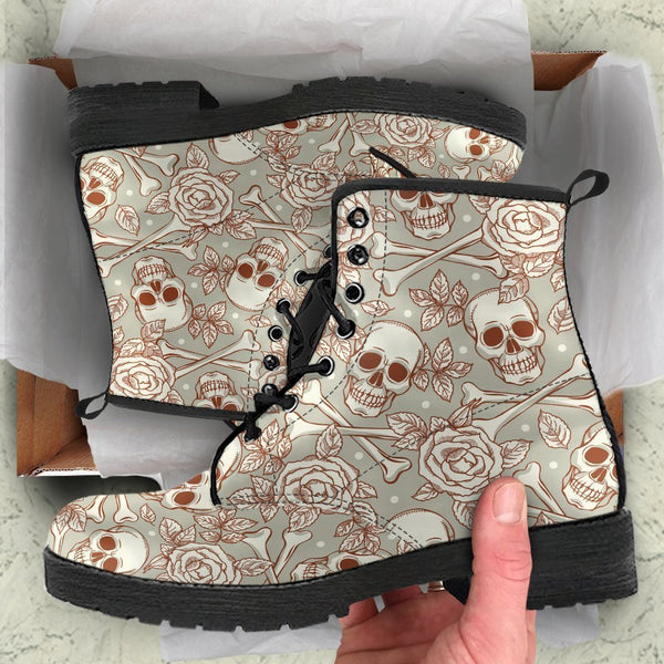 Combat Boots - Skulls & Roses | Boho Shoes Goth Boots