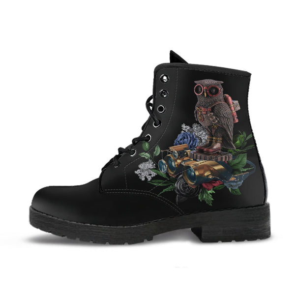 Combat Boots - Steampunk Inspired Design #102 Black