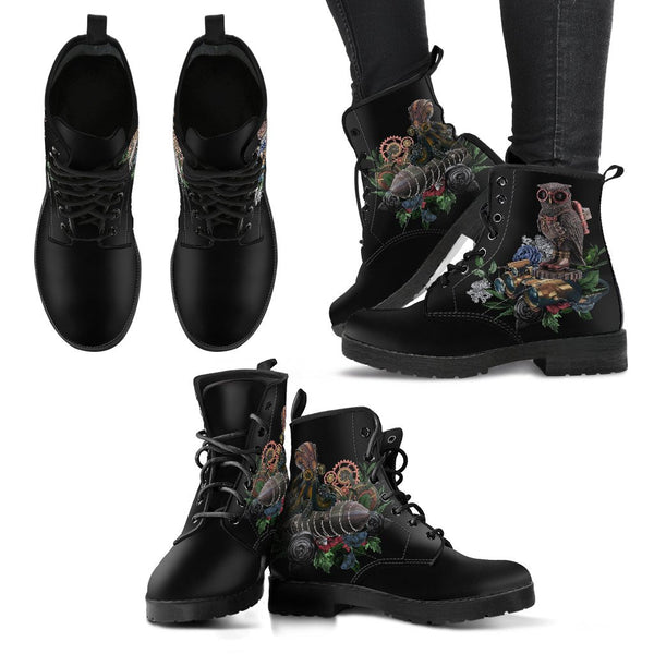 Combat Boots - Steampunk Inspired Design #12 Black