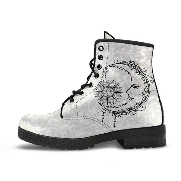 Combat Boots - Sun and Moon Boots #12 | White Boots Vegan