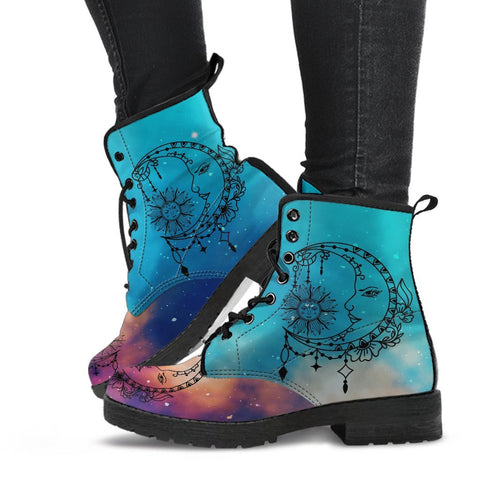 Combat Boots - Sun and Moon Boots #15 Galaxy | Custom Shoes